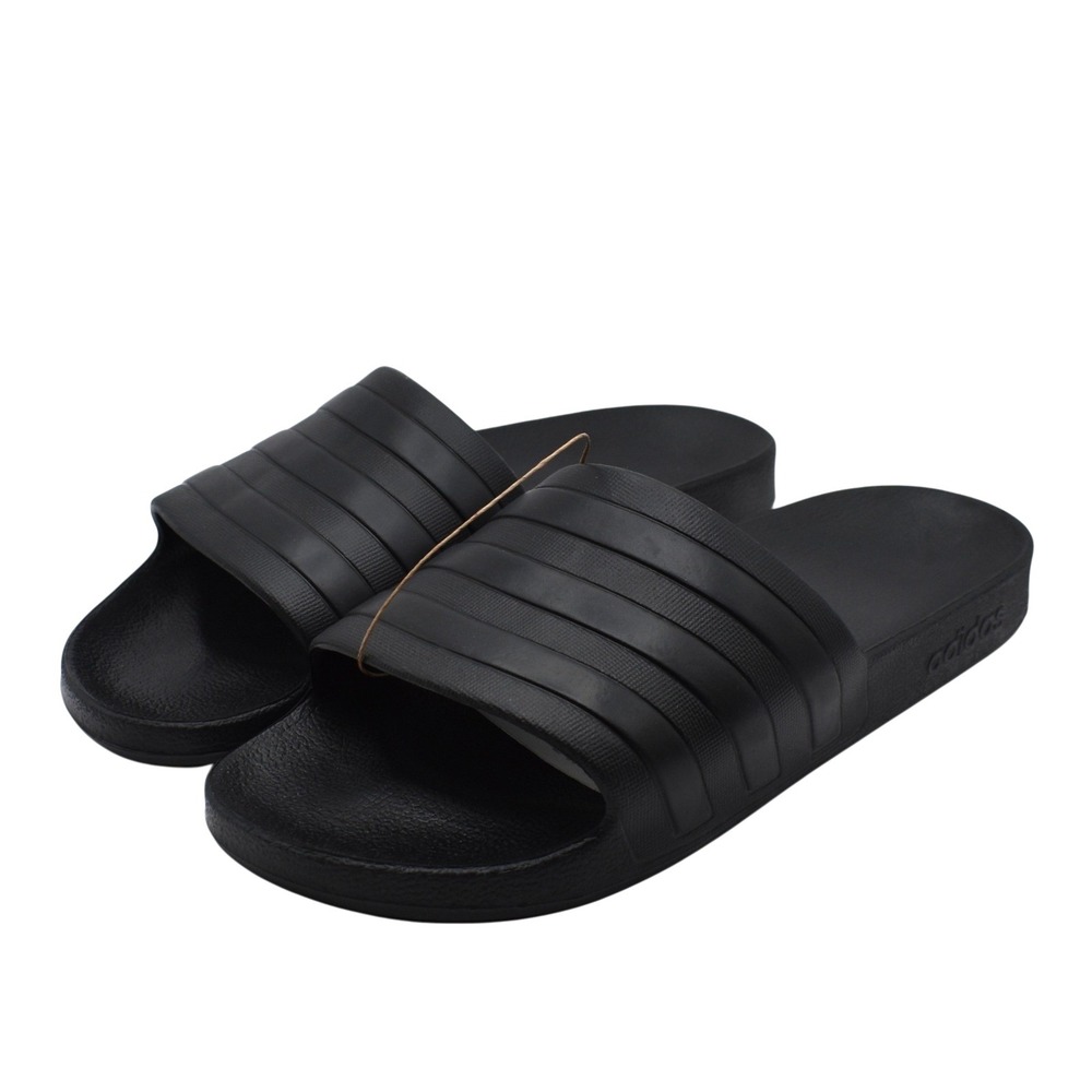 adidas Adilette Aqua Slides Sandals Slip On Men's 13 Women's 14 Black NEW F35550